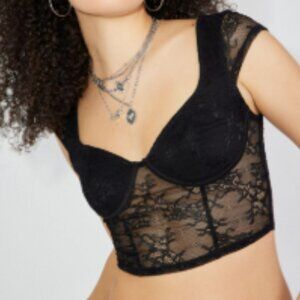 Garage Black Lace Underwire Bralette 4037